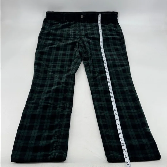 Talbots Holiday Preppy Old Money Tartan Plaid Velveteen Straight Leg Pants - Picture 15 of 16